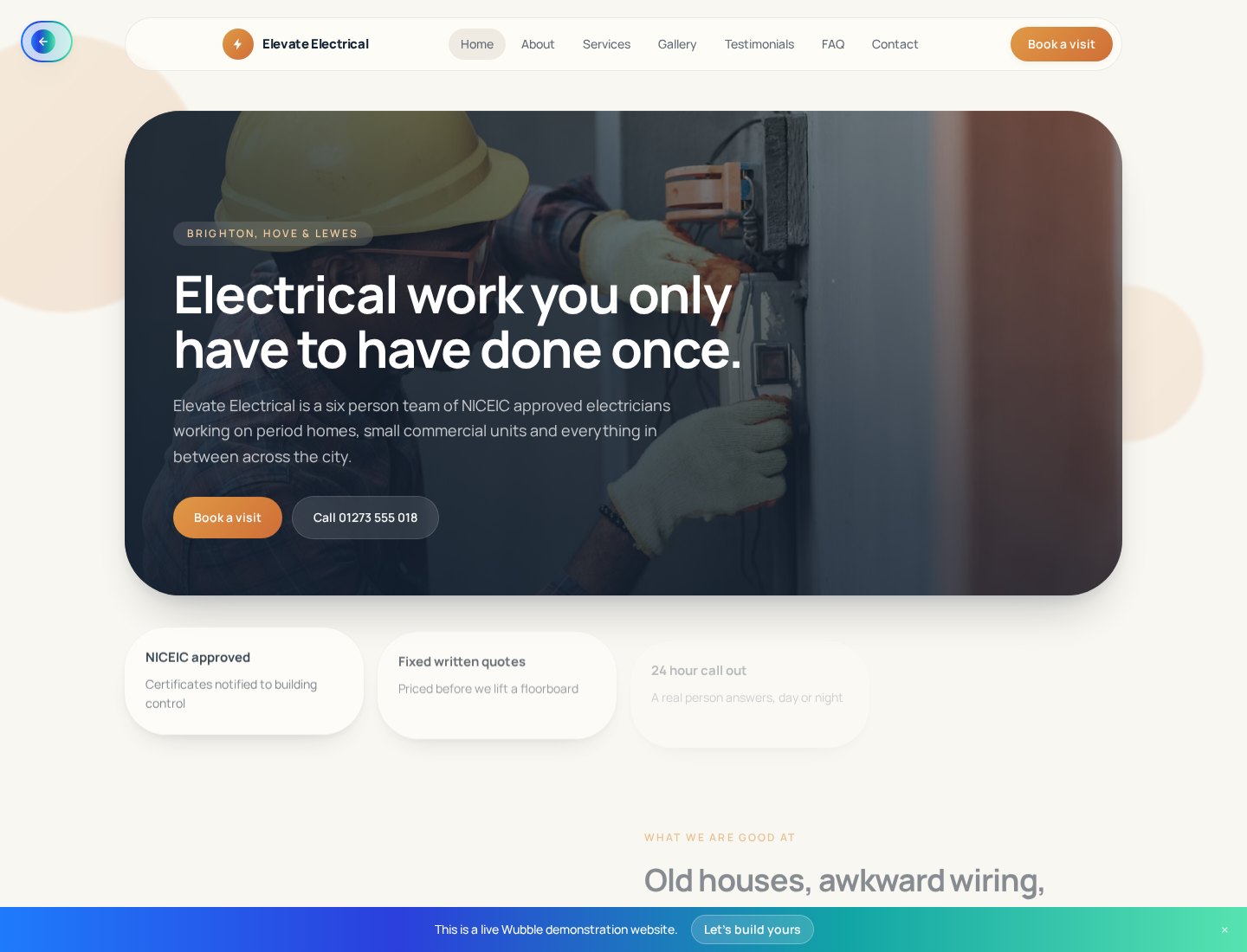 Elevate Electrical Ltd website demo